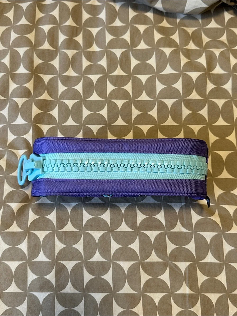 KOYA BT21 Purple Cosmetic Pouch with big zipper and bear logo